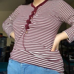 Red and white striped long sleeve